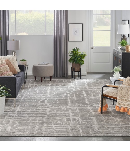 Nourison Luna Grey Silver LUN02 9 ft. X 12 ft. Rect. Rug