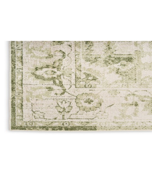 Nourison Astra Machine Washable Ivory Green ASW12 2 ft. 2 in. X 10 ft. Rectangle Rug