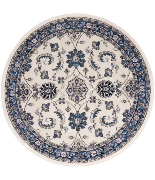 Nourison Home Nourison Essentials Ivory Blue Rug NRE05 8 ft. Round - Rugs Town Nourison Home Nourison Essentials Ivory Blue NRE05 8 ft. Round Rug