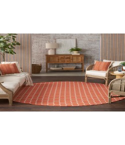 Nourison Reversible Indoor Outdoor Coral RVB01 8 ft. Round Rug