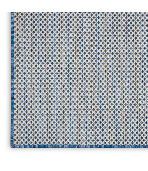 Nourison Courtyard Area Rug COU01 Ivory Blue 3' x 5'