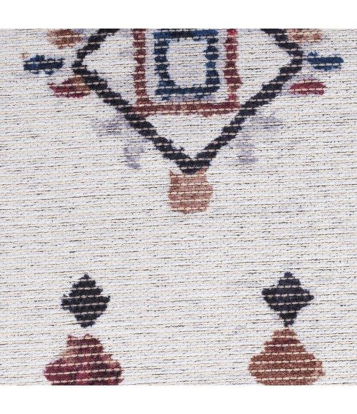 Nicole Curtis Machine Washable Series 1 Area Rug SR108 Ivory/Multi