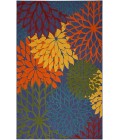 Nourison Aloha Navy Multicolor ALH05 5 ft. 3 in. X 7 ft. 5 in. Rectangle Rug