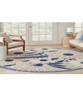 Nourison Aloha Blue Grey ALH33 5 ft. 3 in. Round Rug