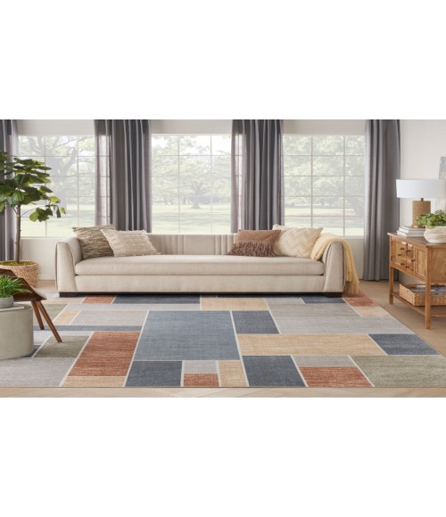 Nourison Astra Machine Washable Multicolor ASW09 10 ft. X 14 ft. Rectangle Rug