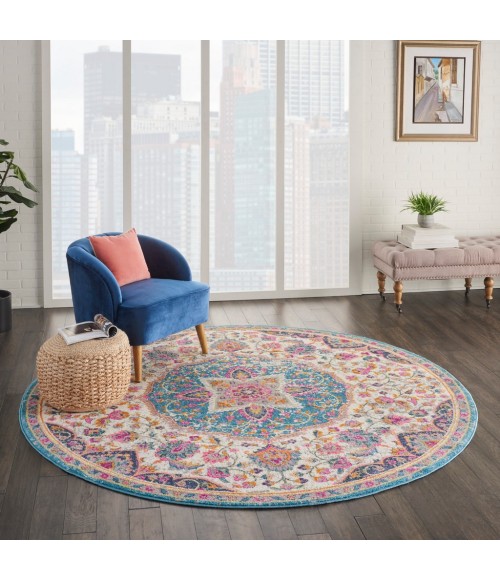 Nourison Passion Round Area Rug PSN22-Ivory/Multi