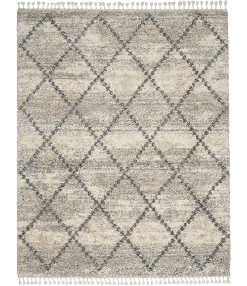 Nourison Scandinavian Shag Ivory/Grey SCN01 7 ft. 10 in. X 10 ft. 6 in. Rect. Rug