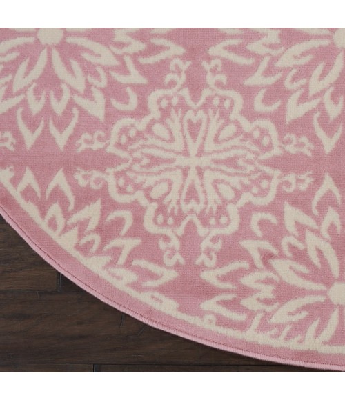 Nourison Jubilant Round Area Rug JUB06-Ivory/Pink