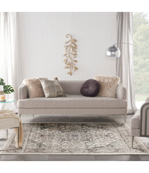 Nourison Quarry Ivory Grey QUA05 8 ft. X Square Rug