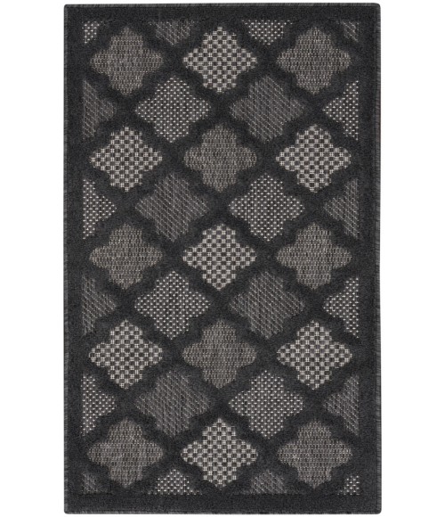 Nourison Easy Care Charcoal Black NES01 3 ft. X 5 ft. Rectangle Rug