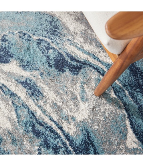 Kathy Ireland American Manor Area Rug AMR03 Blue/Ivory 3'11" x 5'11"