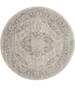 Nourison Tranquil(Traql) - Tra05 Ivory Grey Area Rug 5 ft. 3 X Round