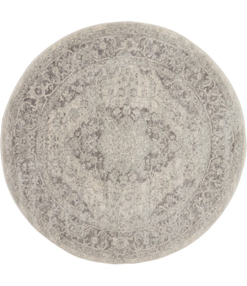 Nourison TRANQUIL Area Rug Nourison Tranquil Round Area Rug TRA05-Ivory/Grey