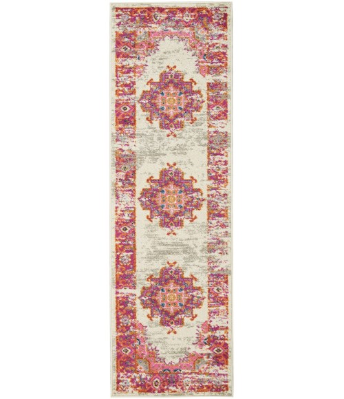 Nourison Passion Runner Area Rug PSN03-Ivory/Fuchsia