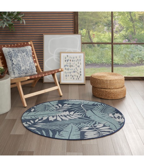 Nourison Home Garden Oasis Navy GOA02 4 ft. Round Rug