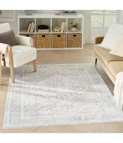 Nourison Astra Machine Washable Light Grey ASW11 4 ft. X 6 ft. Rect. Rug