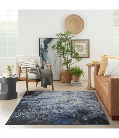Passion Area Rug Nourison Passion Area Rug PSN10 L.Blue/Blk 5'3" x 7'3"