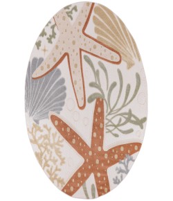 Nourison Aloha Ivory Multicolor ALH24 7 ft. 10 in. Round Rug
