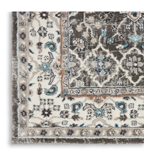 Kathy Ireland American Manor Area Rug AMR01 Grey/Ivory 2'2" x 7'6"