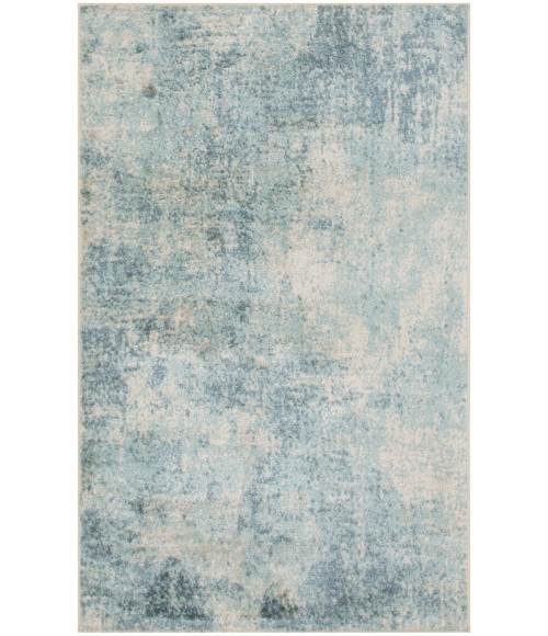 Nourison Astra Machine Washable Blue Ivory ASW07 2 ft. 2 in. X 4 ft. Rectangle Rug