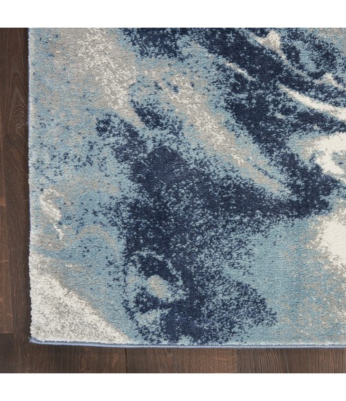 Kathy Ireland American Manor Area Rug AMR03 Blue/Ivory 2'2" x 7'6"