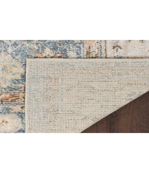 Nourison Astra Machine Washable Silver Blue ASW11 6 ft. 7 in. X 9 ft. Rectangle Rug