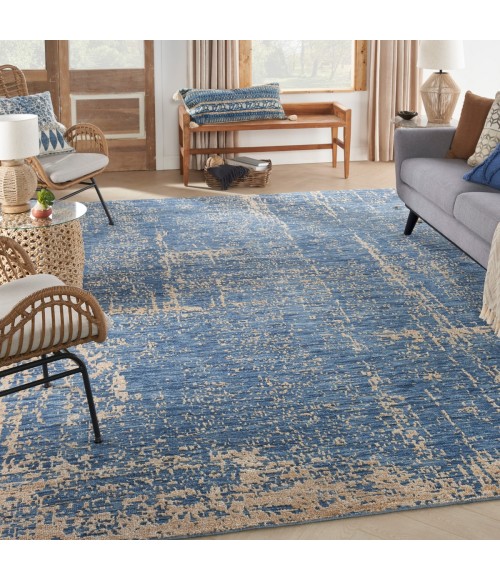 Nourison Luna Dark Blue Mocha LUN01 9 ft. X 12 ft. Rect. Rug