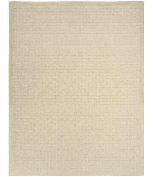 DKNY Pure Grids Ivory Beige PGR01 8 ft. X 10 ft. Rect. Rug