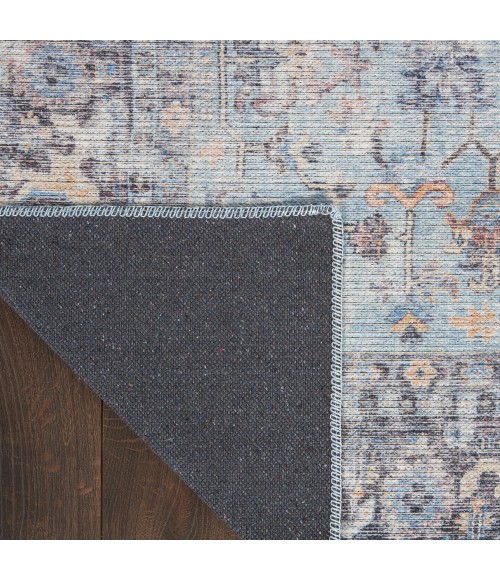 Nicole Curtis Machine Washable Series 1 Area Rug SR104 Light Grey/Blue