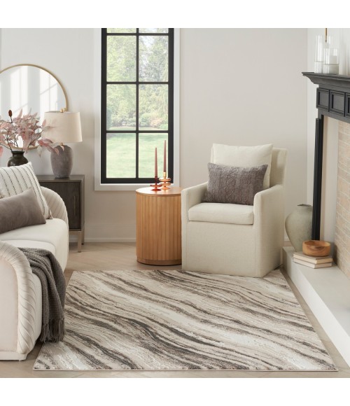 Nourison Sustainable Trends Beige Grey SUT05 6 ft. X 9 ft. Rect. Rug
