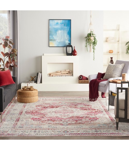 Nourison VINTAGE KASHAN Area Rug Nourison Vintage Kashan Area Rug VKA07-Red/Ivory