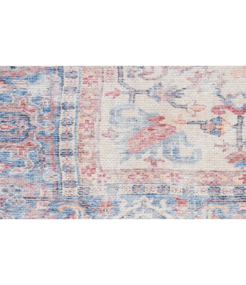 Nicole Curtis Machine Washable Series 1 Blue Multicolor SR104 3 ft. X 5 ft. Rectangle Rug