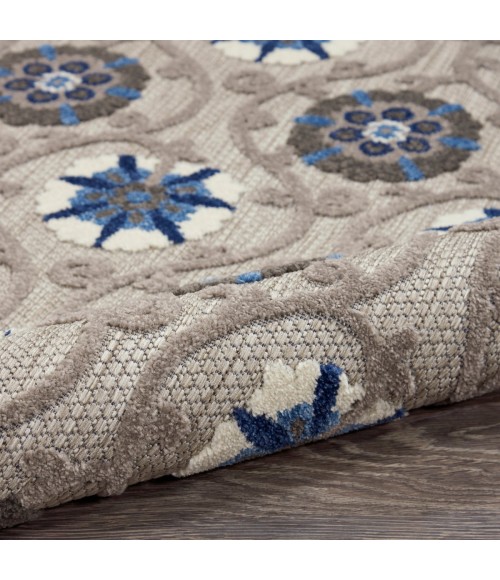 Nourison Aloha Area Rug ALH19 Grey/Blue 5'3" x 7'5"