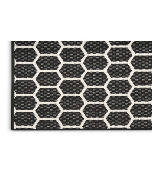 Nourison Reversible Indoor Outdoor Black Rug RVB01 9 ft. X 12 ft. Rectangle - Rugs Town Nourison Reversible Indoor Outdoor Black RVB01 9 ft. X 12 ft. Rectangle Rug