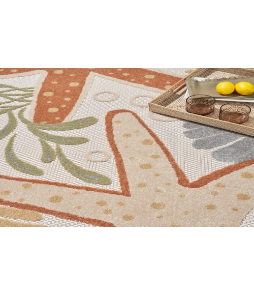 Nourison Aloha Ivory Multicolor ALH24 7 ft. 10 in. Round Rug
