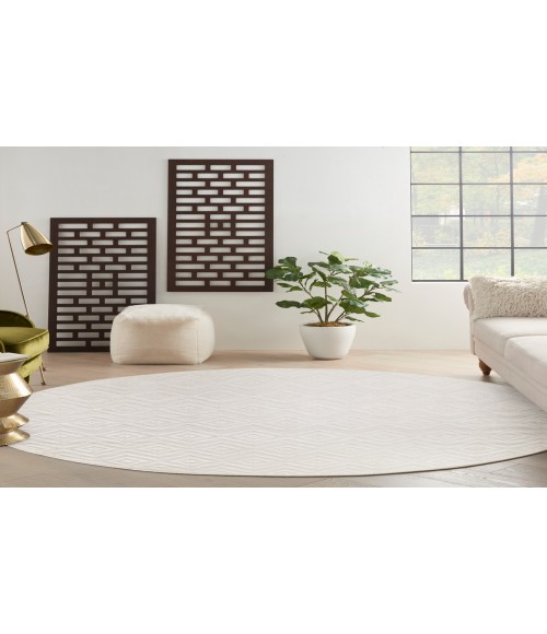 Nourison Versatile Ivory White NRV01 8 ft. Round Rug