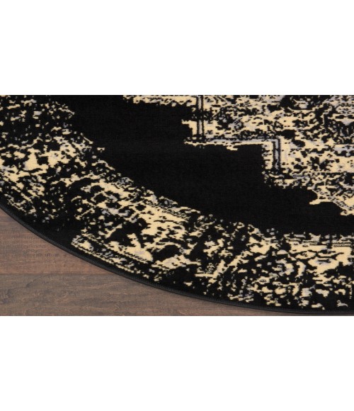 Nourison Grafix Black GRF14 4 ft. Round Rug