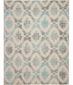 Nourison Tranquil(Traql) - Tra09 Ivory Turquoise Area Rug 8 ft. 10 X 11 ft. 10 Rectangle