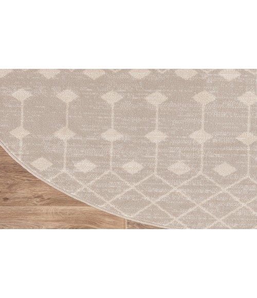 Nourison Grafix Beige GRF37 5 ft. 3 in. Round Rug