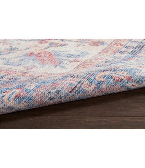 Nicole Curtis Machine Washable Series 1 Blue Multicolor SR104 3 ft. X 5 ft. Rectangle Rug