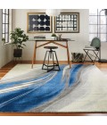 Nourison Twilight Area Rug TWI28 Ivory Grey Blue 7'9" x 9'9"