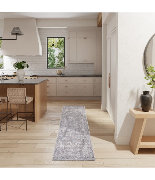 Nicole Curtis Machine Washable Series 1 Area Rug SR101 Grey