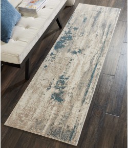 Nourison Maxell - Mae17 Ivory Teal Area Rug 2 ft. 2 X 7 ft. 6 Rectangle