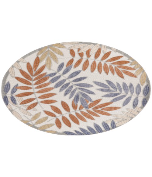 Nourison Aloha Blue Mocha ALH18 5 ft. 3 in. Round Rug