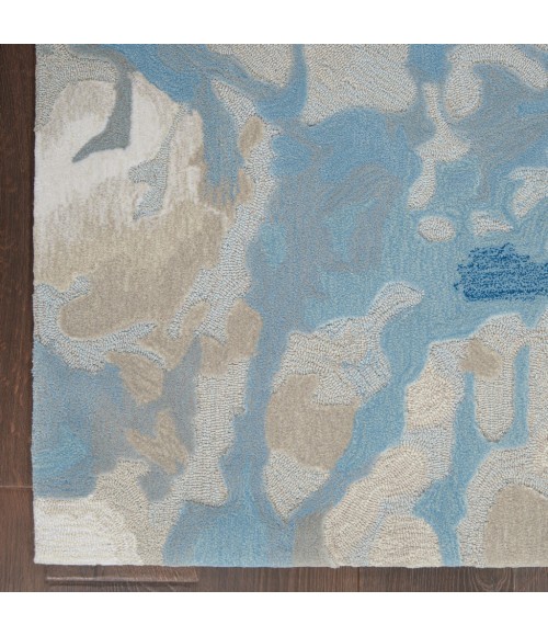 Nourison SYMMETRY Area Rug Nourison Symmetry Area Rug SMM07-Light Blue/Ivory