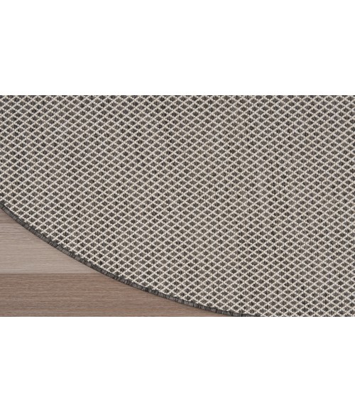 Nourison Courtyard Ivory/Charcoal COU01 5 ft. X 8 ft. Oval Rug