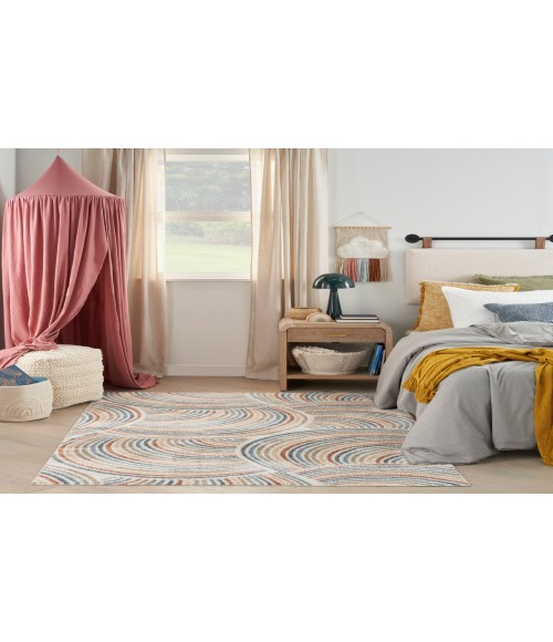 Nourison Astra Machine Washable Ivory Multicolor Rug ASW08 6 ft. X 9 ft. Rectangle - Rugs Town Nourison Astra Machine Washable Ivory Multicolor ASW08 6 ft. X 9 ft. Rectangle Rug