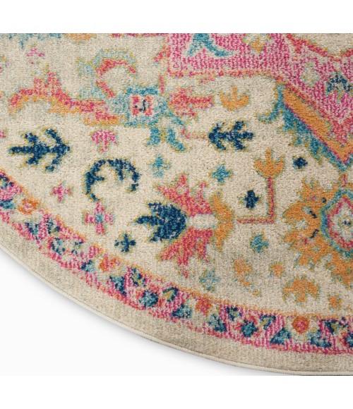 Nourison Passion Round Area Rug PSN25-Ivory/Pink