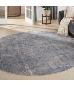 Nourison Rustic Textures - Rus06 Grey Beige Area Rug 7 ft. 10 in. Round