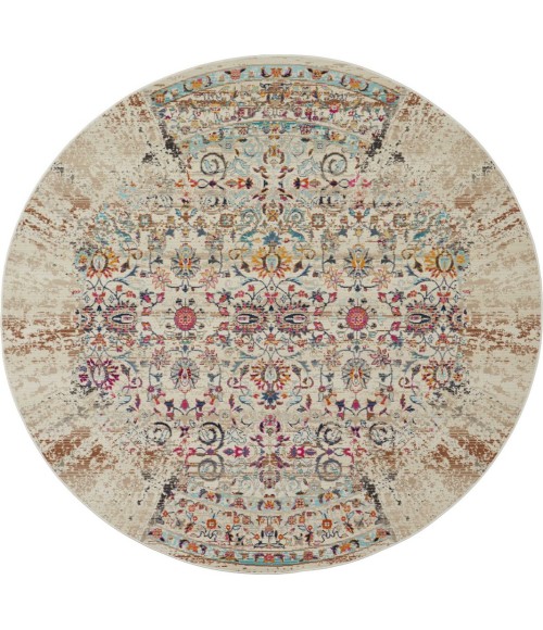 Nourison Vintage Kashan Round Area Rug VKA02-Ivory